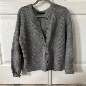 Gray Ribbed Women's Sweater